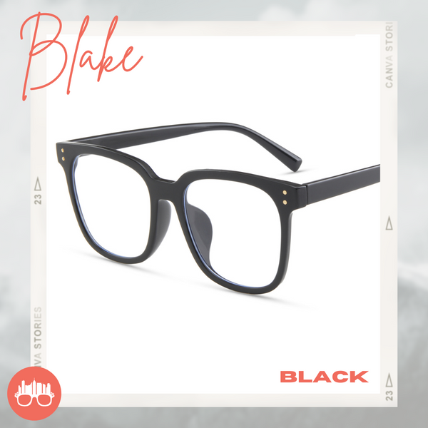 MetroSunnies Blake Specs (Black) Con-Strain Anti Radiation Replaceable Lens Eyeglasses Women Men Blue Light Eyewear