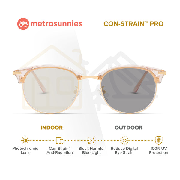 MetroSunnies Bonnie Specs (Champagne) / Con-Strain Blue Light / Versairy / Anti-Radiation Eyeglasses