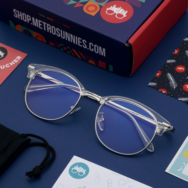 MetroSunnies Bonnie Specs (Champagne) / Con-Strain Blue Light / Versairy / Anti-Radiation Eyeglasses