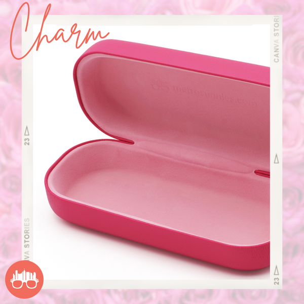 MetroSunnies Charm Hard Case Holder (Hot Pink) / Eyewear Case Holder for Sunnies and Specs