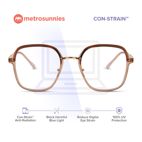 MetroSunnies Hanni Specs (Nude) Con-Strain Anti Radiation Eyeglasses Women Men Blue Light Eyewear
