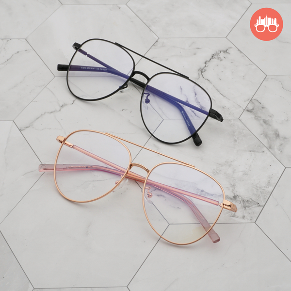 MetroSunnies Hyde Specs (Rose Gold) / Con-Strain Blue Light / Anti-Radiation Computer Eyeglasses