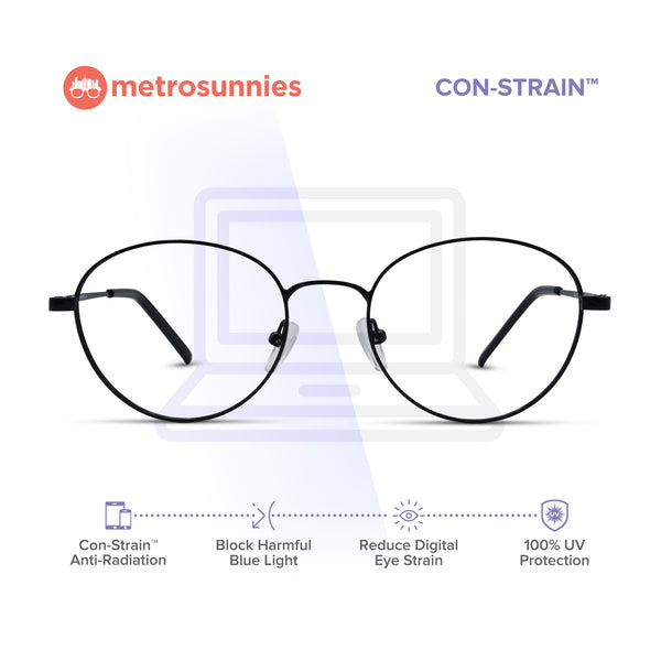 MetroSunnies Ingrid Specs (Black) / Replaceable Lens / Eyeglasses for Men and Women