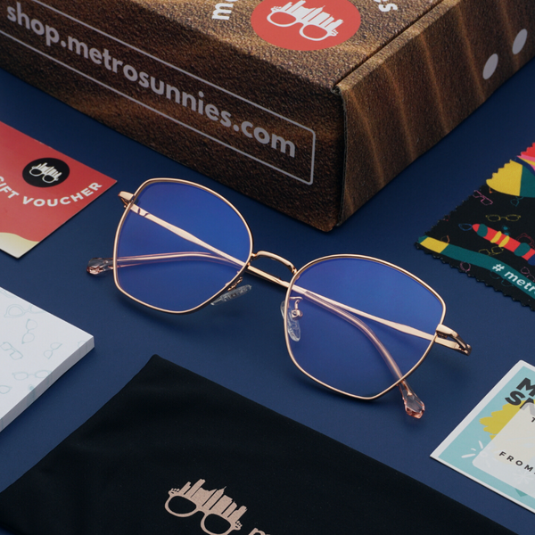 MetroSunnies Ivy Specs (Rose Gold) / Con-Strain Blue Light / Anti-Radiation Computer Eyeglasses