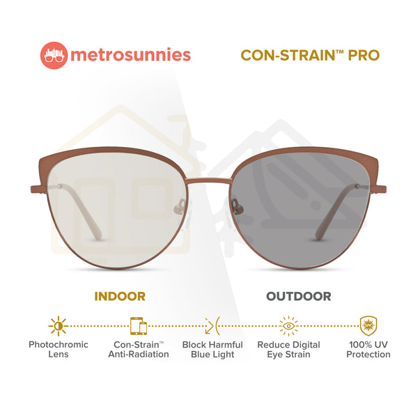 MetroSunnies Jennie Specs (Nude) / Con-Strain Blue Light / Anti-Radiation Computer Eyeglasses