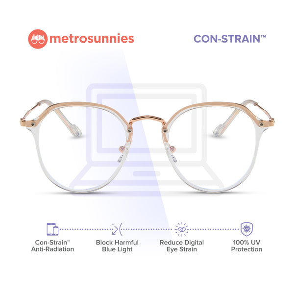 MetroSunnies Layla Specs (Champagne) / Con-Strain Blue Light / Versairy / Anti-Radiation Eyeglasses