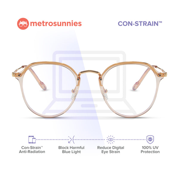 MetroSunnies Layla Specs (Champagne) / Con-Strain Blue Light / Versairy / Anti-Radiation Eyeglasses