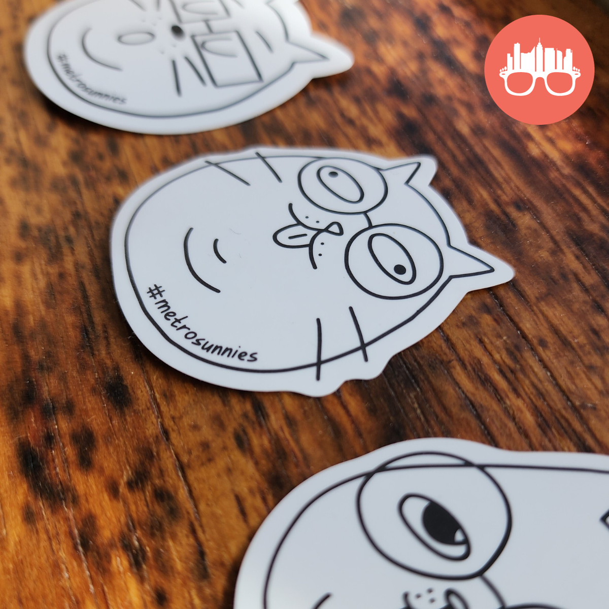 MetroSunnies Cats Wearing Specs Waterproof Sticker Pack