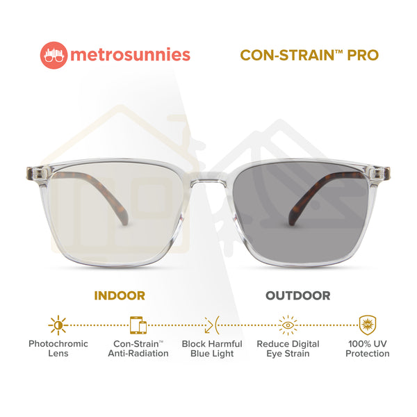 MetroSunnies Maverick Specs (Clear) / Con-Strain Blue Light / Anti-Radiation Computer Eyeglasses