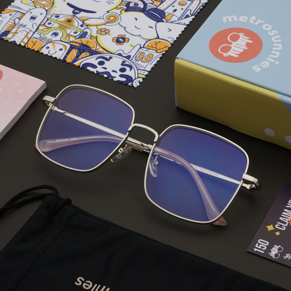 MetroSunnies Oslo Specs (Silver) / Con-Strain Blue Light / Anti-Radiation Computer Eyeglasses