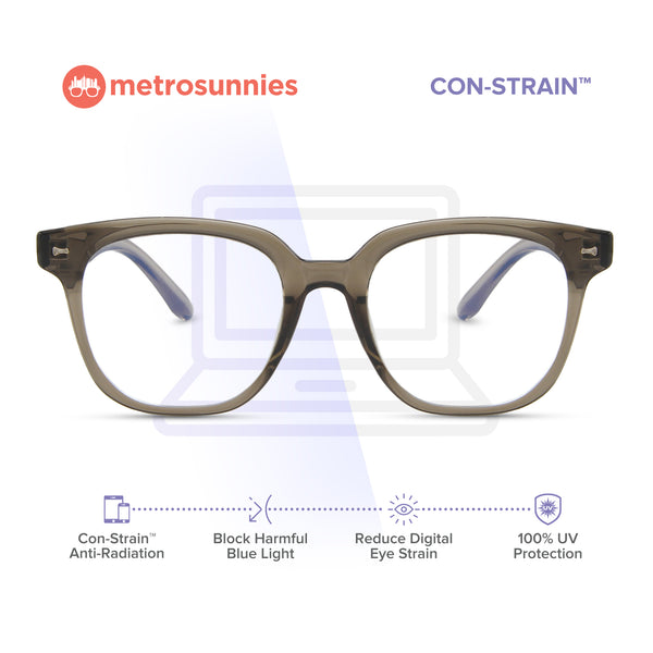 MetroSunnies Percey Specs (Moss) Con-Strain Anti Radiation Eyeglasses Women Men Blue Light Eyewear