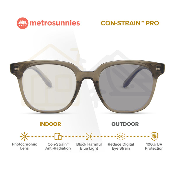 MetroSunnies Percey Specs (Moss) Con-Strain Anti Radiation Eyeglasses Women Men Blue Light Eyewear