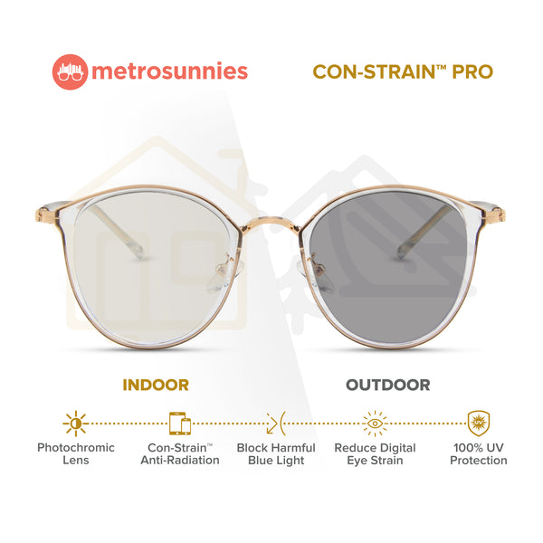MetroSunnies Rei Specs (Clear) / Con-Strain Blue Light / Anti-Radiation Computer Eyeglasses