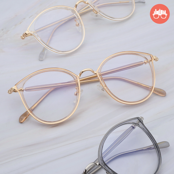 MetroSunnies Rei Specs (Champagne) / Con-Strain Blue Light / Anti-Radiation Computer Eyeglasses
