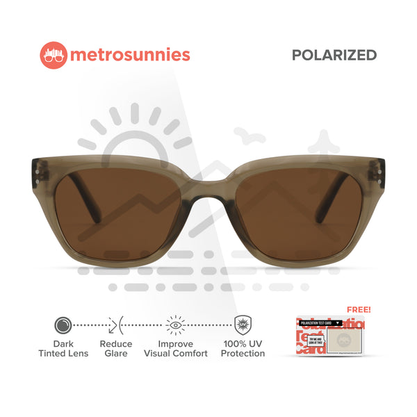 MetroSunnies Riley Sunnies (Brown) / Polarized Sunglasses UV400 / Fashion Eyewear for Men and Women