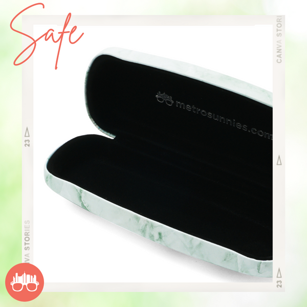MetroSunnies Safe Hard Case Holder (Green) / Eyewear Case Holder for Sunnies and Specs