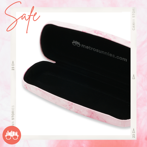 MetroSunnies Safe Hard Case Holder (Pink) / Eyewear Case Holder for Sunnies and Specs