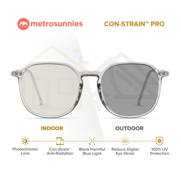 MetroSunnies Shannon Specs (Gray) / Replaceable Lens / Eyeglasses for Men and Women