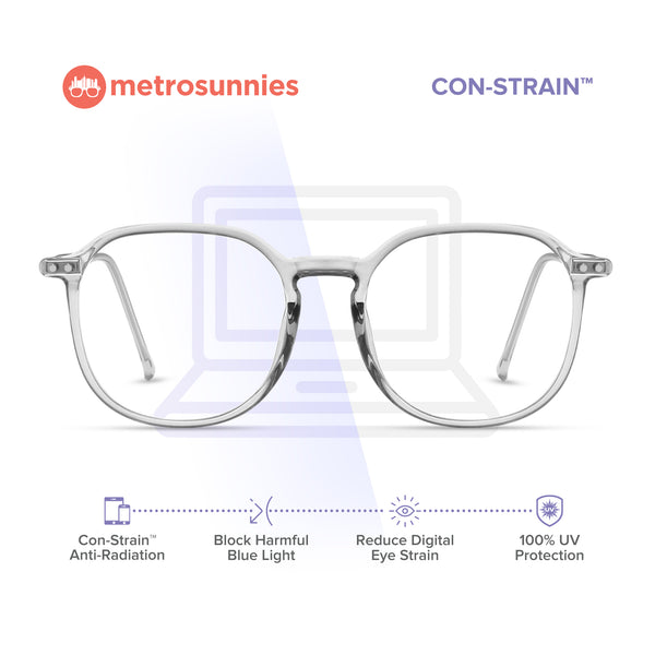 MetroSunnies Shannon Specs (Gray) / Replaceable Lens / Eyeglasses for Men and Women