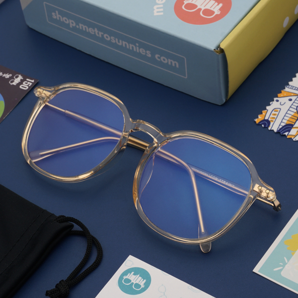 MetroSunnies Shannon Specs (Champagne) / Replaceable Lens / Eyeglasses for Men and Women