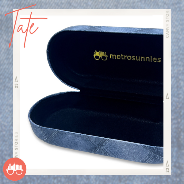 MetroSunnies Tate Hard Case Holder (Jeans) / Eyewear Case Holder for Sunnies and Specs