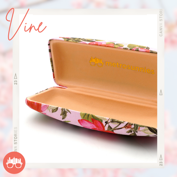 MetroSunnies Vine Hard Case Holder (Pink) / Eyewear Case Holder for Sunnies and Specs
