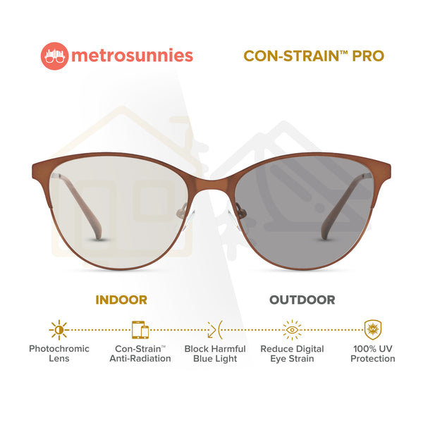 MetroSunnies Yassi Specs (Nude) / Con-Strain Blue Light / Anti-Radiation Computer Eyeglasses