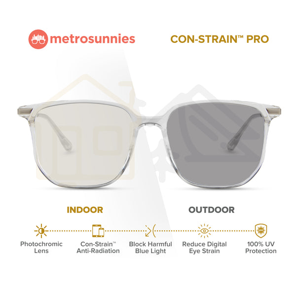 MetroSunnies Yuna Specs (Clear) Con-Strain Anti Radiation Eyeglasses Women Men Blue Light Eyewear