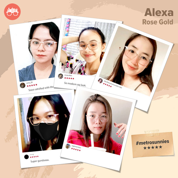 MetroSunnies Alexa Specs (Rose Gold) / Replaceable Lens / Eyeglasses for Men and Women