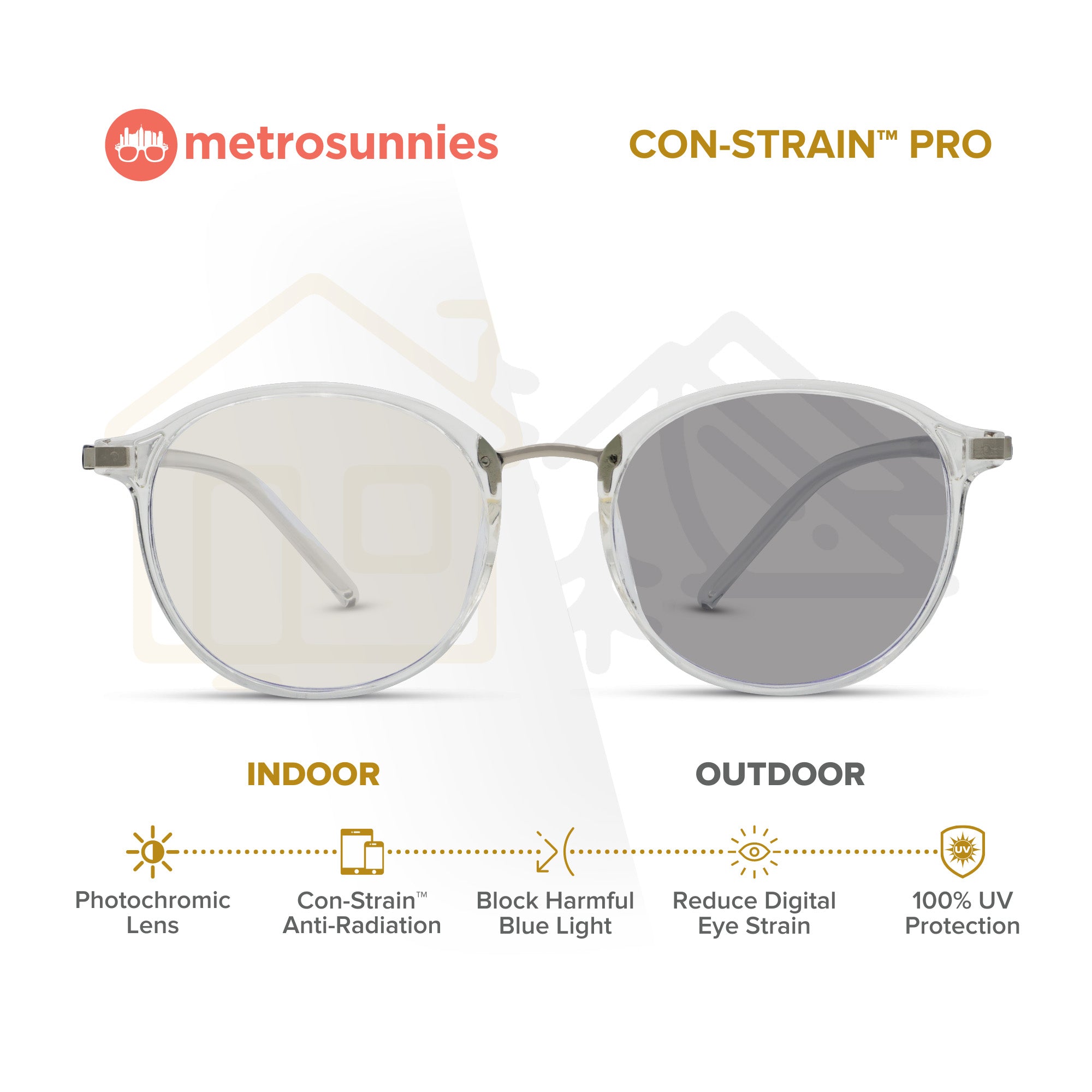 MetroSunnies Ally Specs (Clear) / Con-Strain Blue Light / Versairy / Anti-Radiation Eyeglasses