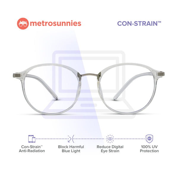 MetroSunnies Ally Specs (Clear) / Con-Strain Blue Light / Versairy / Anti-Radiation Eyeglasses