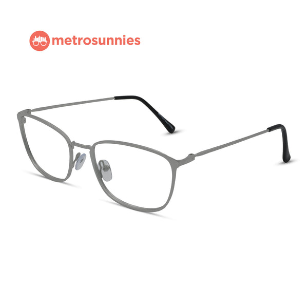 MetroSunnies Alonzo Specs (Silver) / Replaceable Lens / Eyeglasses for Men and Women