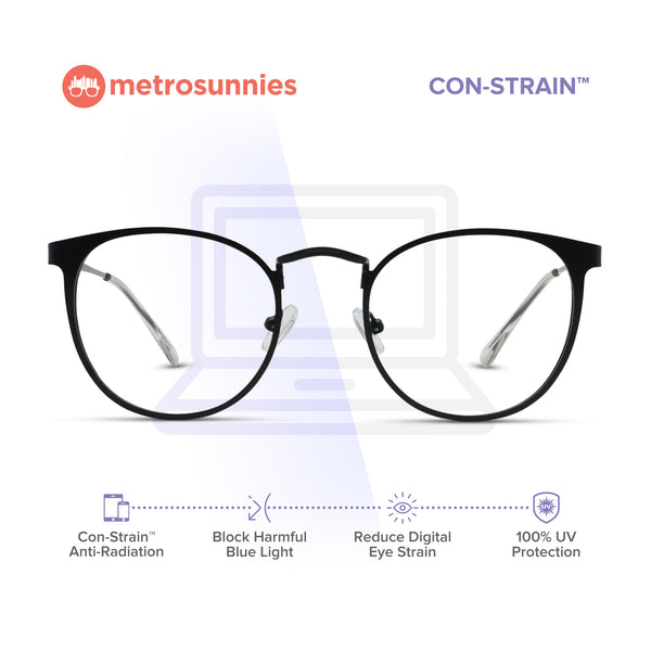 MetroSunnies Amari Specs (Black) / Replaceable Lens / Eyeglasses for Men and Women