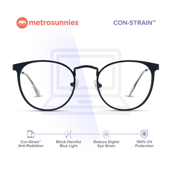 MetroSunnies Amari Specs (Blue) / Replaceable Lens / Eyeglasses for Men and Women