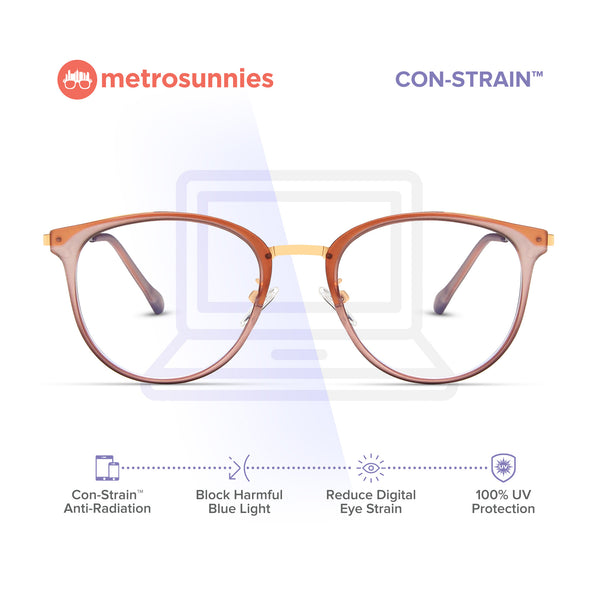 MetroSunnies Annika Specs (Champagne) / Con-Strain Blue Light / Versairy / Anti-Radiation Eyeglasses