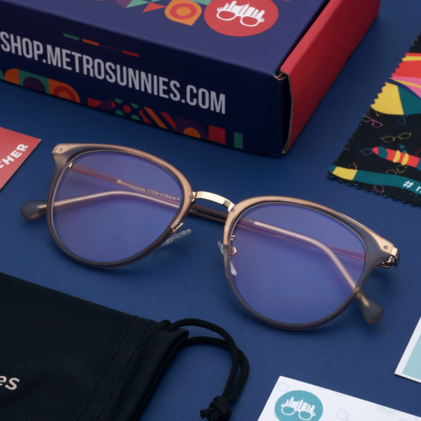 MetroSunnies Annika Specs (Champagne) / Con-Strain Blue Light / Versairy / Anti-Radiation Eyeglasses