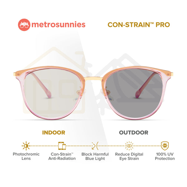 MetroSunnies Annika Specs (Pink) / Con-Strain Blue Light / Versairy / Anti-Radiation Eyeglasses