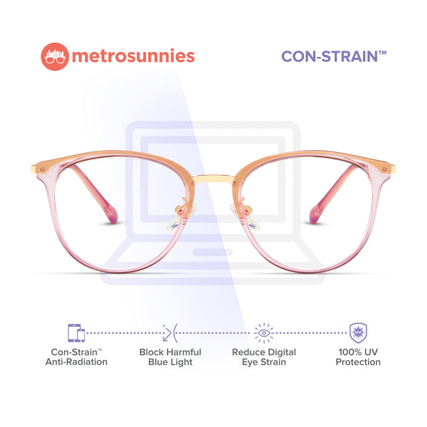 MetroSunnies Annika Specs (Pink) / Con-Strain Blue Light / Versairy / Anti-Radiation Eyeglasses