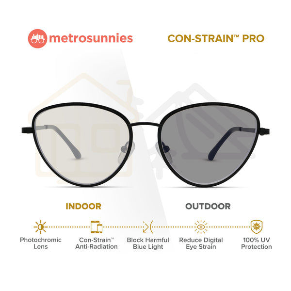 MetroSunnies Astra Specs (Black) / Replaceable Lens / Eyeglasses for Men and Women