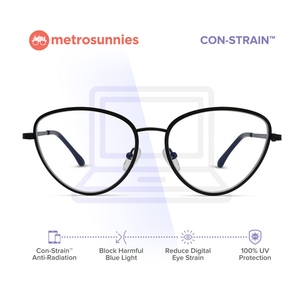 MetroSunnies Astra Specs (Black) / Replaceable Lens / Eyeglasses for Men and Women