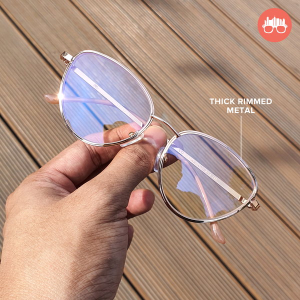 MetroSunnies Astra Specs (Rose Gold) / Replaceable Lens / Eyeglasses for Men and Women