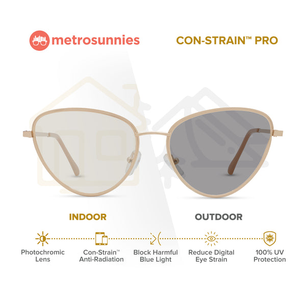 MetroSunnies Astra Specs (Rose Gold) / Replaceable Lens / Eyeglasses for Men and Women