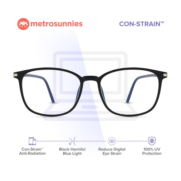 MetroSunnies Autumn Specs (Black) / Con-Strain Blue Light / Versairy / Anti-Radiation Eyeglasses