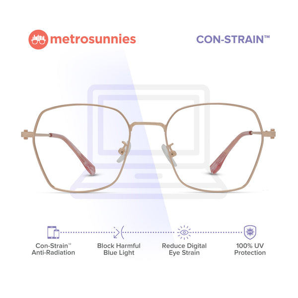 MetroSunnies Bella Specs (Rose Gold) / Con-Strain Blue Light / Anti-Radiation Computer Eyeglasses