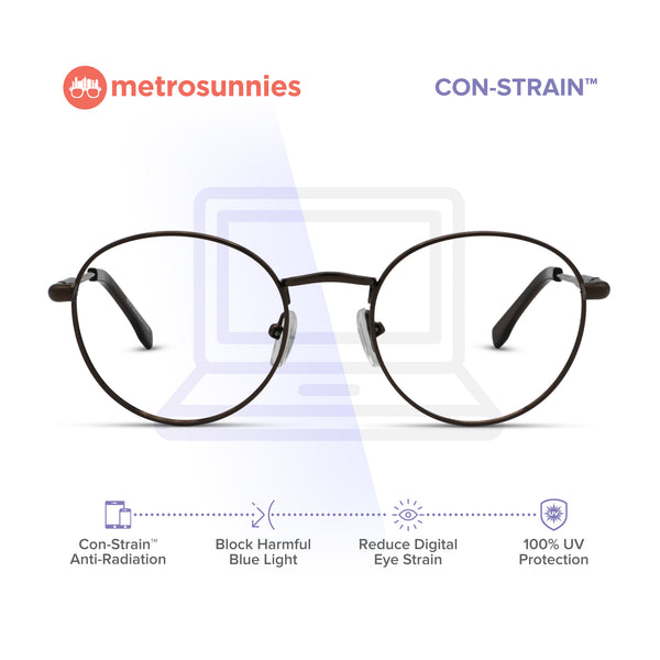 MetroSunnies Bobby Specs (Bronze) / Replaceable Lens / Eyeglasses for Men and Women