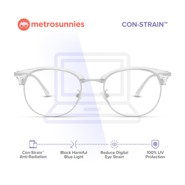 MetroSunnies Bonnie Specs (Clear) / Con-Strain Blue Light / Versairy / Anti-Radiation Eyeglasses