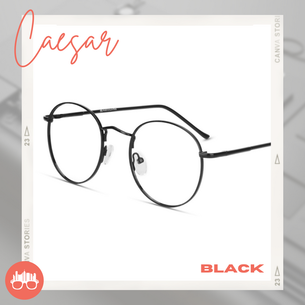 MetroSunnies Caesar Specs (Black) / Con-Strain Blue Light / Anti-Radiation Computer Eyeglasses