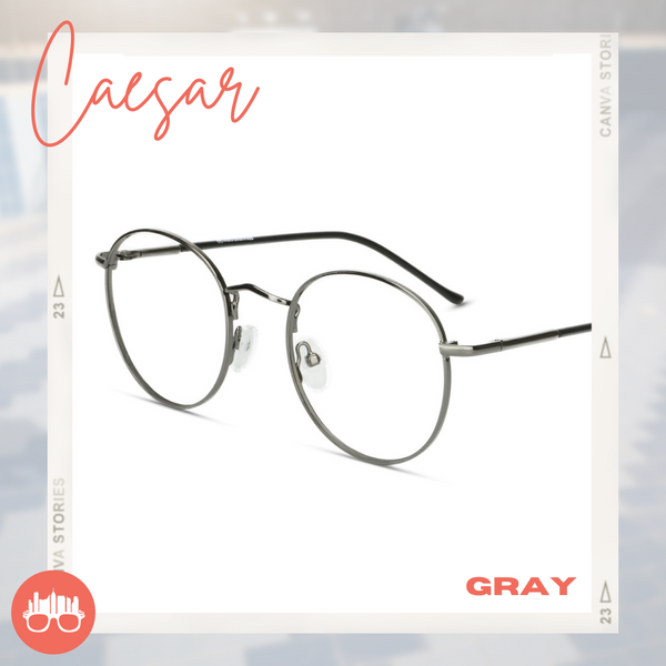 MetroSunnies Caesar Specs (Gray) / Con-Strain Blue Light / Anti-Radiation Computer Eyeglasses