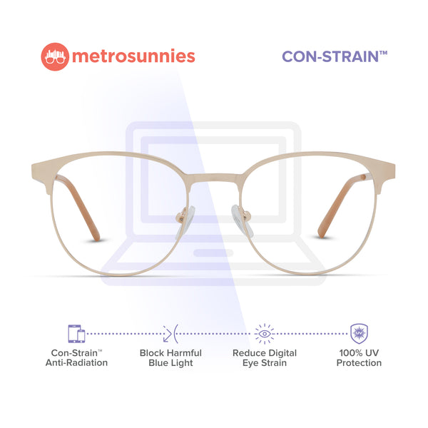 MetroSunnies Camilla Specs (Rose Gold) / Replaceable Lens / Eyeglasses for Men and Women