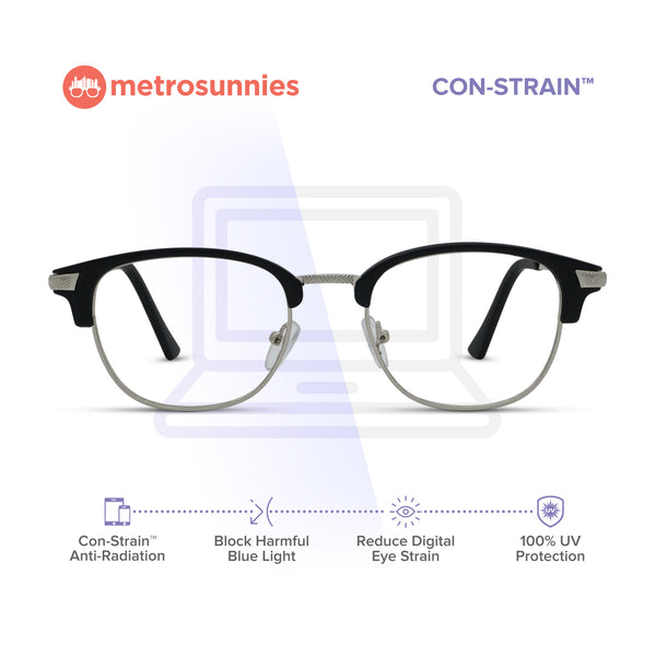 MetroSunnies Cassie Specs (Black) / Replaceable Lens / Eyeglasses for Men and Women